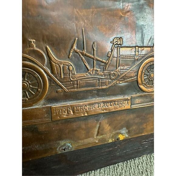 Vintage Stamped Pressed Copper 1912 Mercer Raceabout 10x8.5” Artwork Picture - Picture 3 of 9